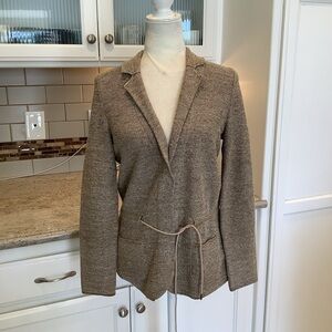 Falconeri Women's Tan Knit Sweater Blazer Size Small Linen Blend